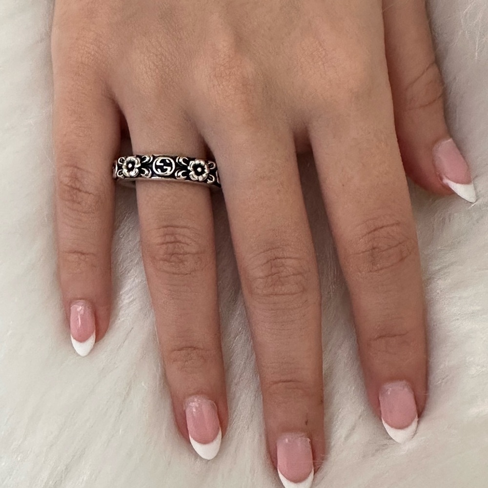 Gucci 925 Silver Floral Ring authentic 100% - Picture 4 of 10